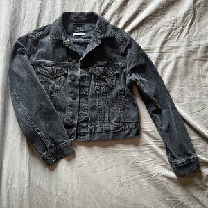 BDG Cropped Black Denim Jacket - Size XS